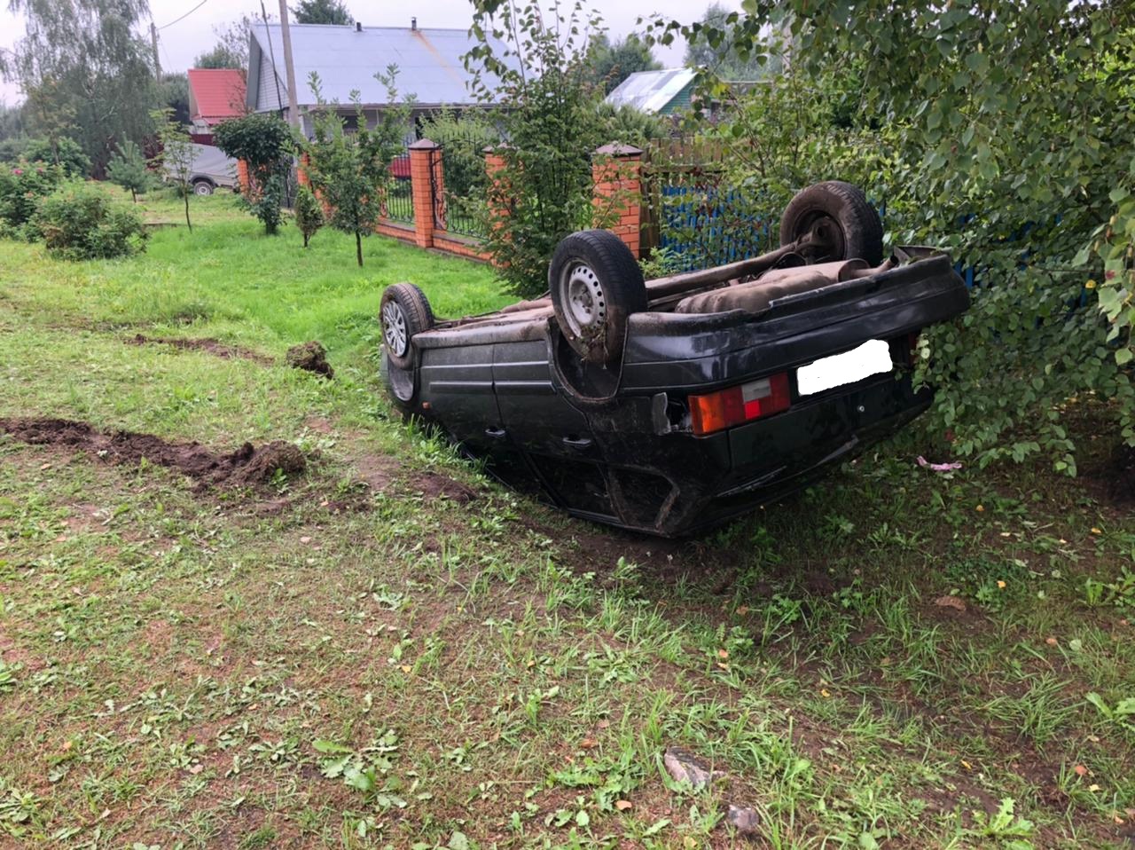 В Зубцовском районе автомобиль опрокинулся из-за собаки