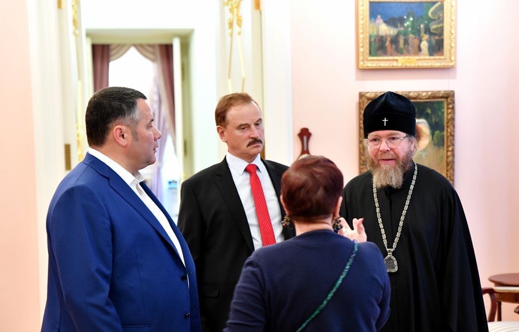 Игорь Руденя и митрополит Тихон посетили Тверской императорский дворец