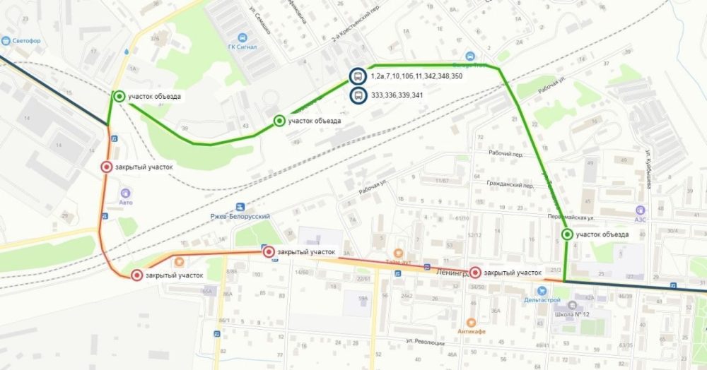 схема объезда ржев транспорт верхневолжья