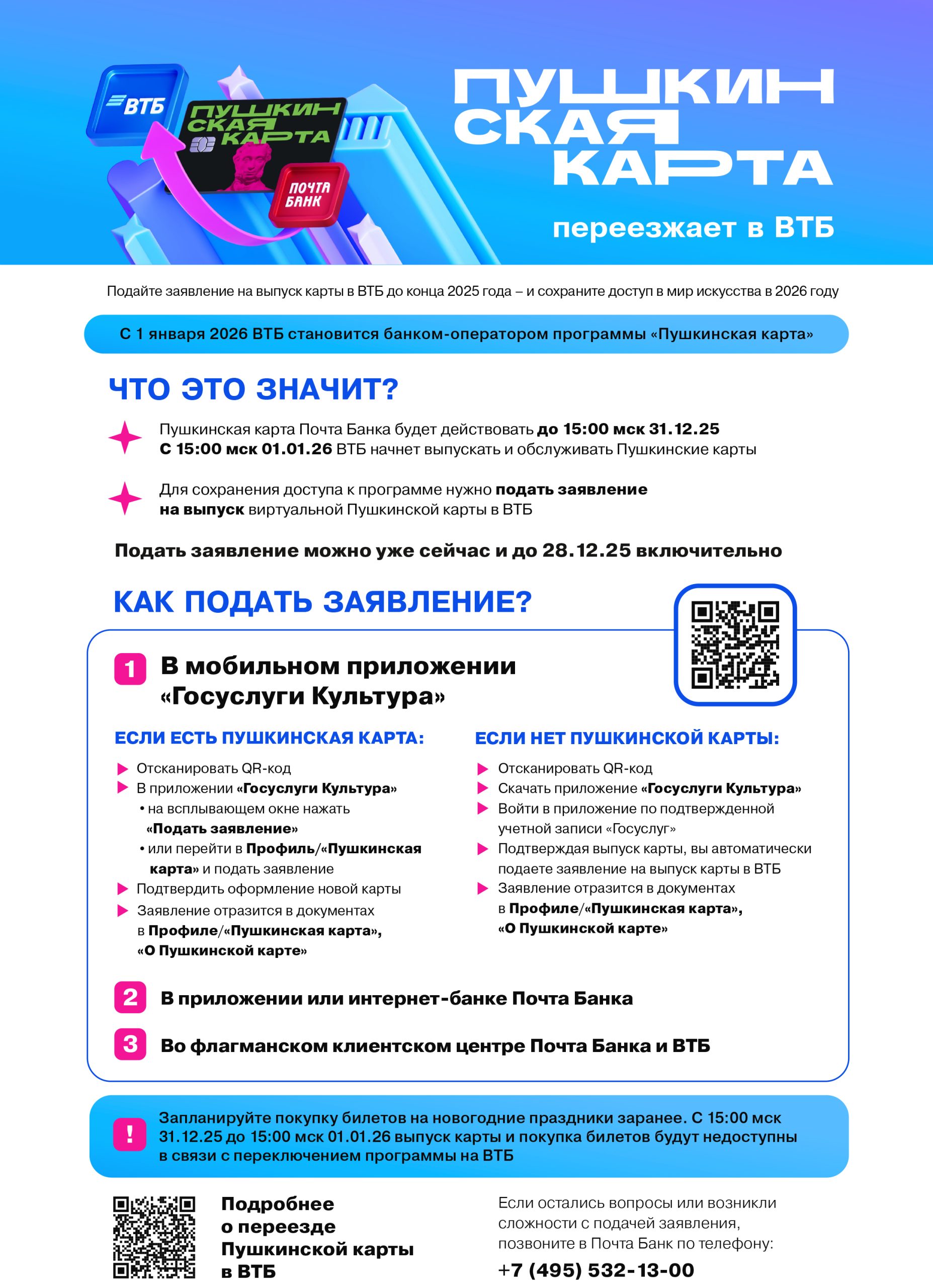 Инструкция Пушкинская карта миграция в ВТБ1