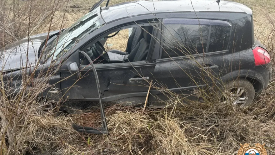 в оленинском округе опрокинулся автомобиль