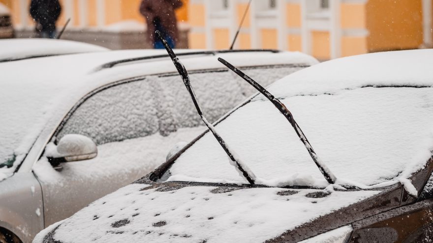 снег, машина