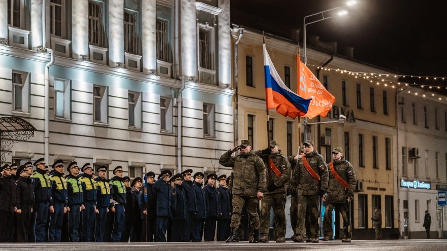 парад, репетиция, знамя