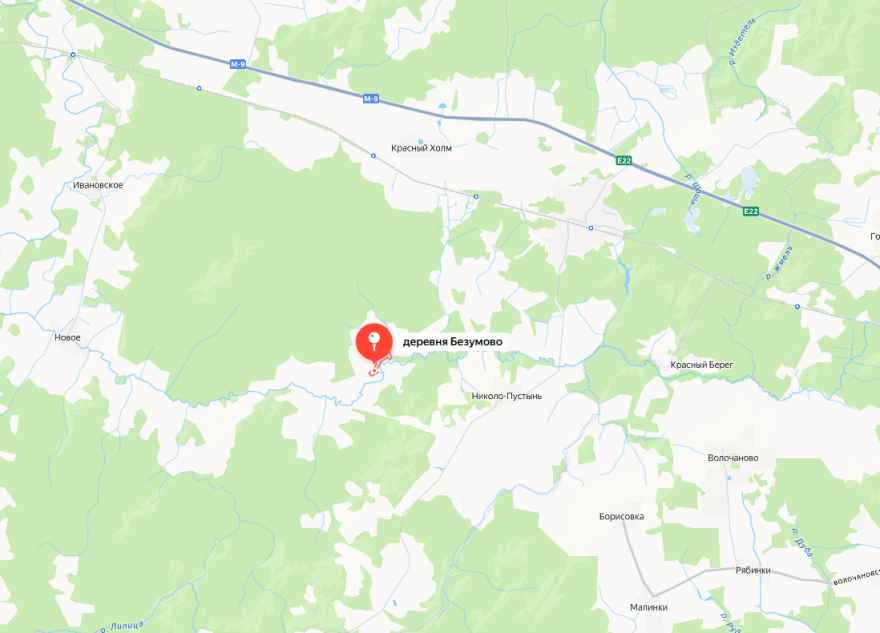 Безумово, карты